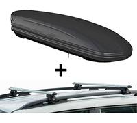 Coffre de toit VDPMAA320 320Ltr verrouillable noir mat + barres de toit CRV120 compatibles avec Skoda Octavia I SW (5 portes) 1998-2004