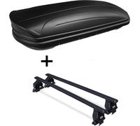 Coffre de toit VDPMAA320 320Ltr verrouillable noir mat + barres de toit Menabo TEMA compatibles avec Ford Focus IV 5 portes à partir de 2018 acier