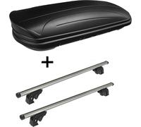 Coffre de toit VDPMAA320 320Ltr verrouillable noir mat + barres de toit/rails VDP LION2 compatibles avec Mini Countryman (5 portes) à partir de 17 ans