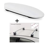 Coffre de toit VDPMAA460 460 litres blanc, verrouillable + barres de toit VDP Delta compatibles avec Infiniti Q30 (5 portes) 2015-2019