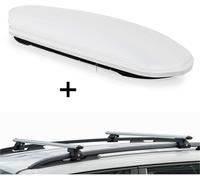 Coffre de toit VDPMAA460 460Ltr blanc, verrouillable + barres de toit CRV135 compatibles avec Honda Z (3 portes) 1999-2002