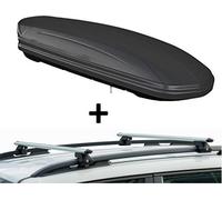 Coffre de toit VDPMAA460 460Ltr noir mat verrouillable + barres de toit CRV120 compatibles avec Seat Exeo break (5 portes) 2009-2013