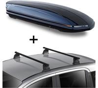 Coffre de toit VDPMAA580 580 litres verrouillable noir + barres de toit VDP EVO acier compatibles avec Mercedes GLE Coupè (C292) 5 portes 2015-2019