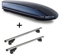 Coffre de toit VDPMAA580 580Ltr verrouillable noir + barres de toit/rails VDP LION2 compatibles avec Mini Countryman (5 portes) à partir de 17 ans