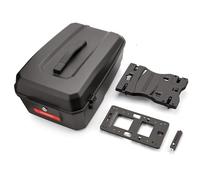 Coffre de vélo avec plaque d'adaptation - Coffre de vélo à libération rapide avec poignée - Porte-bagages de vélo étanche verrouillable - Grande capacité (base + valise)