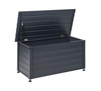 Beliani Coffre d'Extérieur de Rangement en Aluminium 123 x 60 cm Meuble de Jardin Gris Foncé Campalto