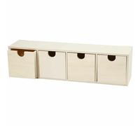 Coffre en Bois avec 4 Tiroirs 9cm x 35cm Boîte de Rangement