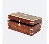 Coffre en bois avec ancre de pirate | Boîte en bois | Décor de bijoux | Nagina International