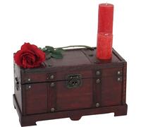 Coffre en bois Coffre au trésor Valence aspect antique 24x46x23cm ~ anguleux