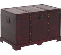 Coffre bois de décoration Valence aspect antiquité 49x77x47cm carré Marron