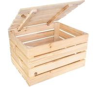 Creative Deco Grande Boite Rangement en Bois Naturel 50 x 40 x 30 cm