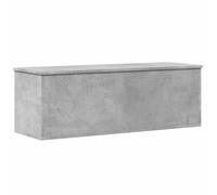 Coffre en bois gris béton - 102 x 35 x 35 cm - Avec couvercle et assise - Boîte de rangement pour salon, chambre à coucher, couloir, rangement pour jouets, coussins, couvertures et linge