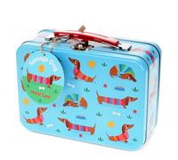 Coffre en mÃ©tal enfant Rex London Chien Saucisse Bleu 8x19x16,8 cm