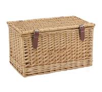 Coffre en osier buff brun et polyuréthane Moyen modèle