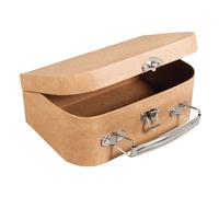 Coffre En Pap.Mâché, Fsc Recycled 100%, 24x16x8cm, Avec Poignée En Métal