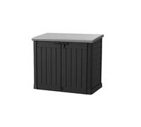 Coffre en résine multifonctions toit plat - 1200l - noir 12-922600