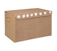 Atmosphera - Coffre Enfant - Jute et Pompons - 36x57 cm