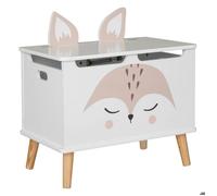 Coffre enfant renard blanc 53x54,5cm - Atmosphera createur d'interieur