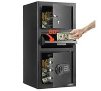 Coffre-For de Dépôt Grande Capacité de 102 L-VEVOR-Coffre-Fort de Sécurité Électronique 3 Niveaux-Clavier Numérique-Noir