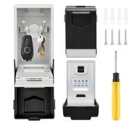 Coffre-fort à clés avec code numérique, grande boîte à clés à 4 chiffres avec éclairage code, étanche, antirouille, pour la maison, le bureau, l'école, le garage, etc