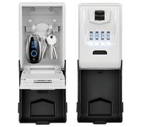 Coffre-fort à clés Boite a clefs securisee exterieur mit Zahlencode,Groß 4 Stellig Boite a cle Beleuchteten,Wasserdicht Rostfrei Schlüsseltresor Außen,für Zuhause,Büro,Schule,Garage und Mehr (Noir1)