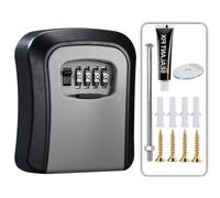 Coffre-fort à combinaison pour clés à combinaison - Étanche - Fixation murale - Étanche - Pour l'extérieur - Boîte à clés avec mot de passe sans perforation - Kit de fixation gratuit