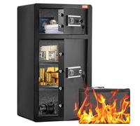 Coffre-fort à Double Porte 204 L-VEVOR-avec Sac Ignifuge, Porte-Clés, Lumière LED et 2 Séparateurs Réglables en Hauteur et