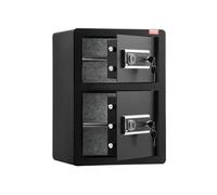 VEVOR Coffre-fort à Double Porte 99 L, Déverrouillé par Clé et Mot de Passe, avec Sac Ignifuge, Porte-Clés, Lumière LED et 2 Séparateurs Réglables en Hauteur et Amovibles, pour Argent, Bijoux, Noir