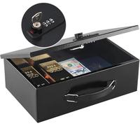 Coffre Fort Anti Feu Portable, Coffre Fort a Clef et Code pour Bijoux - Petite Taille, Léger, Idéal pour Voyage et Maison