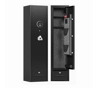 Coffre Fort Arme, Armoire a Fusil avec Fonction Alarme, Coffre Arme de Poing avec Tiroir et Éclairage LED