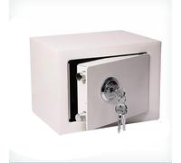 Coffre-Fort avec Clé, Coffre-Fort De Sécurité à Domicile Et Boîte à Serrure Petite Boîte à Billets Verrouillable Boîtier Anti-Levier Tout, White (No Coin Slot), 230 * 170 * 170mm