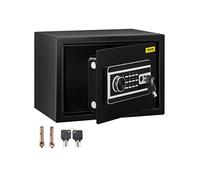 VEVOR Coffre-Fort Biométrique à Empreintes Digitales 22,6 L Coffre-Fort Numérique Combinaison Clés Coffre de Sécurité en Acier Anti-Effraction 4 Types de Déverrouillage Argent Bijoux Domicile Noir