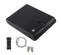 Coffre-fort Biométrique D'empreintes Digitales, Coffre de Sécurité pour Pistolet, Déverrouillage Rapide D'empreintes Digitales, Avec câble métallique et 2 clés de rechange(275 * 190 * 50millimètre)