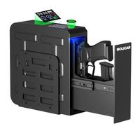 Coffre-fort biométrique pour pistolet coulissant avec écran LCD de température et batterie d'humidité, coffre-fort pour pistolet de chevet unique monté avec 3 façons d'accès rapide pour table de