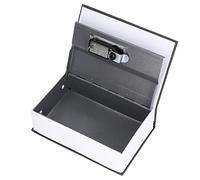 Coffre-fort classique en acier en forme de livre avec serrure à mot de passe - Boîte de rangement sécurisée pour argent, passeports, bijoux (noir)