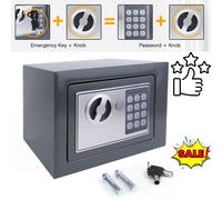 Coffre-fort DayPlus 4,6 L pour la maison, avec double serrure en acier et 2 clés - Idéal pour l'argent liquide, l'argent, les bijoux des entreprises 4.6L -Grau