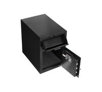 VEVOR Coffre-For de Dépôt Grande Capacité de 34 L, Coffre-Fort de Sécurité Électronique 2 Niveaux, avec Fente Frontale, Clavier Numérique et Clés de Rechange, pour Espèces, Bijoux, Documents, Noir