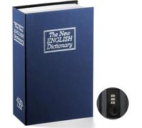 Coffre-Fort de Livre avec Dictionnaire de Serrure de Combinaison, Livre de Diversion Portatif, Grand pour Stocker l'Argent (Bleu, Moyen)