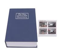 Coffre-fort de livre Coffre-fort de détournement de dictionnaire moyen innovant avec serrure codée pour stocker de l'argent, des bijoux, des cartes, des documents Matériau de (Bleue)