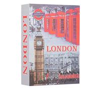 Coffre-fort de Livre de Pages Réelles avec 2 Clés, 22 x 15 x 4,5 cm London Livre Coffre-Fort en MéTal avec Serrure à Clé pour L'Argent et Les Bijoux