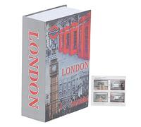 Coffre-fort de Livre de Pages Réelles avec Serrure à Combinaison, 18 x 12 x 5,5 cm Horloge de Londres Livre Coffre-Fort en Métal avec Serrure à Clé pour L'Argent et Les Bijoux