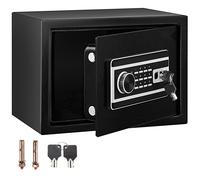 Coffre-fort de sécurité noir 0,8 pied cube - Coffre-fort mural 10 kg de capacité de charge - Clavier numérique à code d'empreintes digitales - Système à 4 serrures - Clé étanche à la poussière - Prote