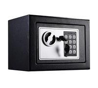 Coffre Fort de Sécurité Numérique Électronique, 4,6L Coffre-fort avec 2 clés d'urgence, Deux Boulon de Verrouillage, Coffre Fort Mural Pour Bureau, La maison, Hôtel, 23cm x 17cm x 17cm, Noir