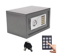Coffre-fort de Securité Numérique électronique, 8,5L Coffre Fort Hôtel avec code PIN et 2 Clés d'urgence, Fixations Murales Et Au Sol, 31x20x20cm, Gris