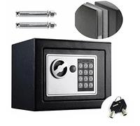 Coffre-fort électronique 4,6 l - Petit coffre-fort mural avec 2 clés urgentes et vis de fixation - Pour la maison - Noir