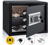 Coffre-fort électronique argent - KESSER - Serrure à combinaison - Double verrouillage 3 boulons - Alarme 130 dB