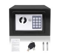 Coffre-fort électronique de 4,6 l en acier anti-vol avec clé de pontage, montage mural, noir, pour hôtel, bureau, maison
