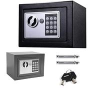 Coffre-fort électronique numérique 8,5 l avec 2 clés - Ignifuge - Étanche - Coffre-fort numérique électronique - Coffre-fort à documents - Coffre-fort mural - Pour la maison et le bureau - Noir