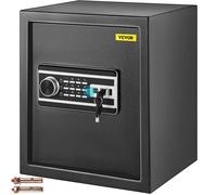 VEVOR Coffre-Fort Biométrique à Empreintes Digitales 48 L Coffre-Fort Numérique Combinaison et Clés Coffre de Sécurité en Acier Anti-Effraction 4 Types de Déverrouillage Argents Bijoux Domicile Noir