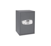 Perel Tools Coffre-fort électronique – code numérique et clé d’urgence, intérieur doux, 20x31x20 cm